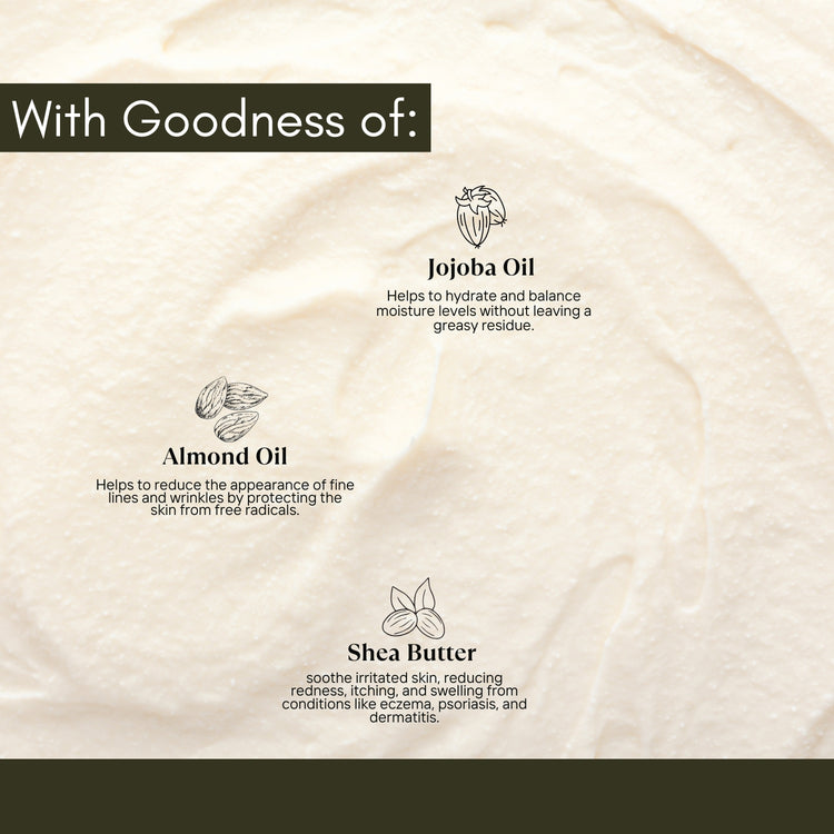 Presentation of cream ingredients, emphasizing key components of Lashika&