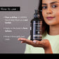 Image showing step-by-step instructions to use Lashika Neroli Body Wash – Apply on wet skin, lather gently, and rinse thoroughly for refreshed and nourished skin.