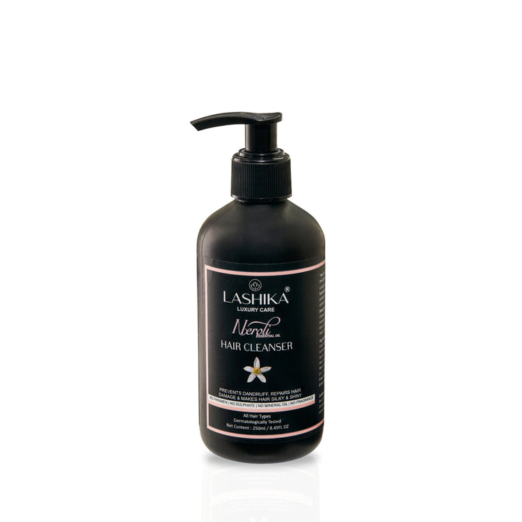 Neroli Hair Cleanser – Nourishes scalp, promotes hair growth & controls frizz with Neroli Essential Oil & Aloe Vera.