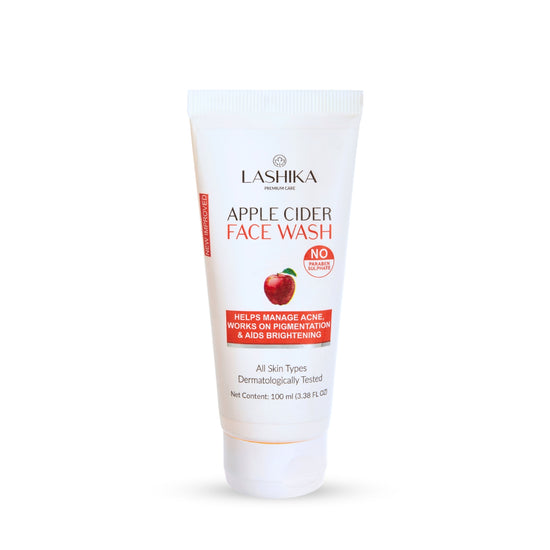 Lashika Apple Cider Face Wash – 100ml Tube – Deep Cleansing Face Wash with Apple Cider Vinegar for Oil Control, Acne Reduction, and Skin Hydration.